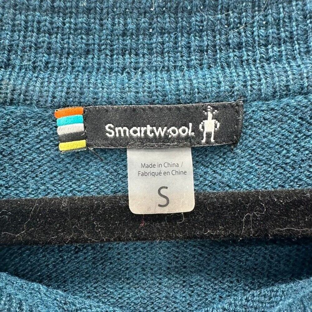 Smartwool Womens Merino Wool Blend Ribbed Raglan Sweater Dress Blue Cozy Size S - Picture 10 of 12